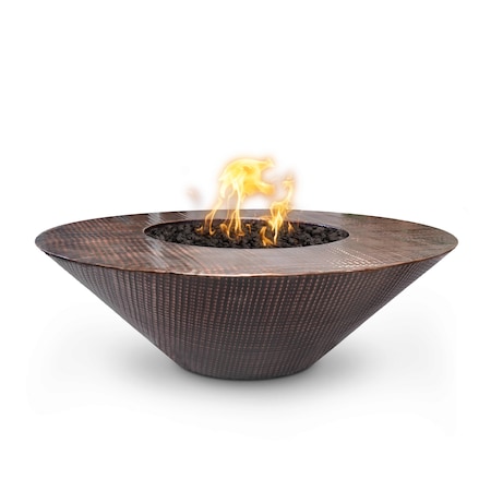 The Outdoor Plus 48 Round Cazo Fire Pit - Copper - Low Voltage Electronic Ignition - Liquid Propane OPT-RS48E12V-LP